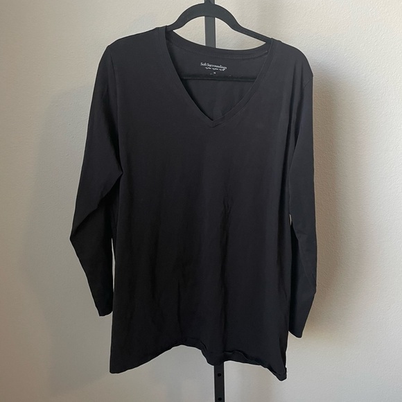 Soft Surroundings Black Long Sleeve Top Size 1X - Picture 1 of 4